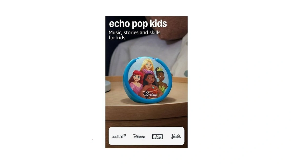 Amazon Echo Pop Kids (newest Model), Enjoy Age-appropriate Audiobooks, Interactive