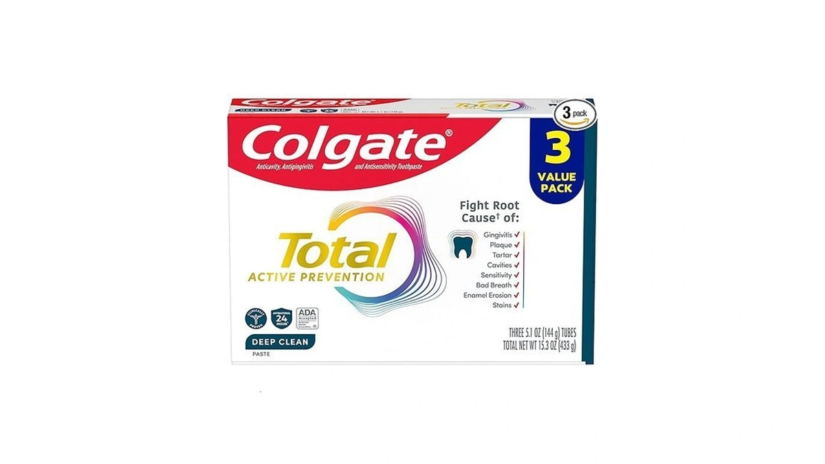 Colgate Total Active Prevention Deep Clean Toothpaste, Anticavity Fluoride Toothpaste,