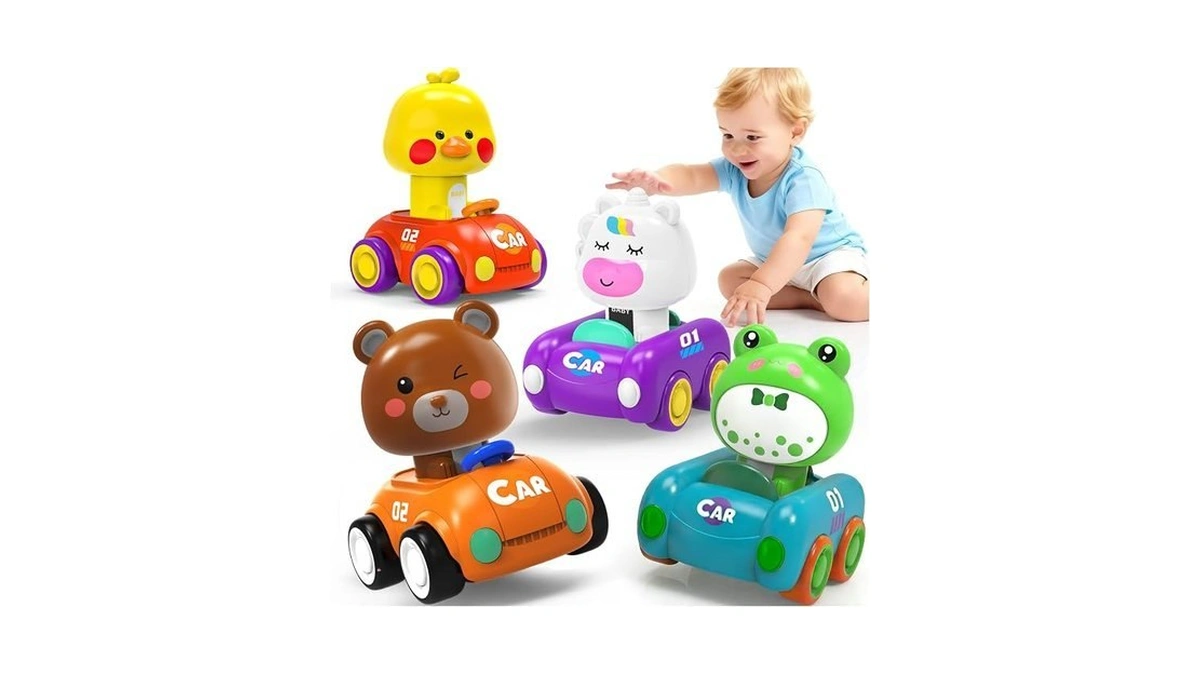 Lbjgl Press And Go Car Toys For Toddlers 1-3, 4