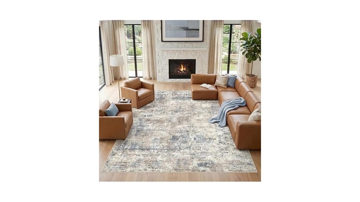 Nakagishi 10x14 Area Rugs For Living Room: Washable Modern Abstract
