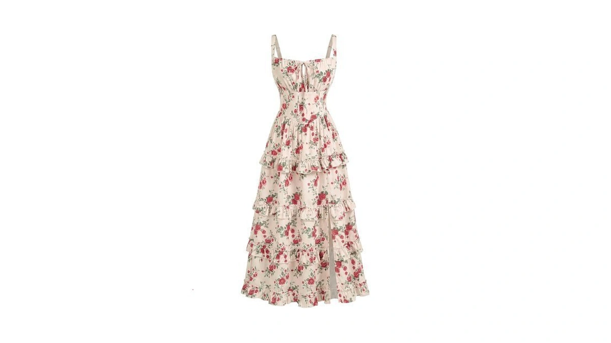Women's Floral Corset Dress 2026 Summer Spring Wedding Guest Dresses