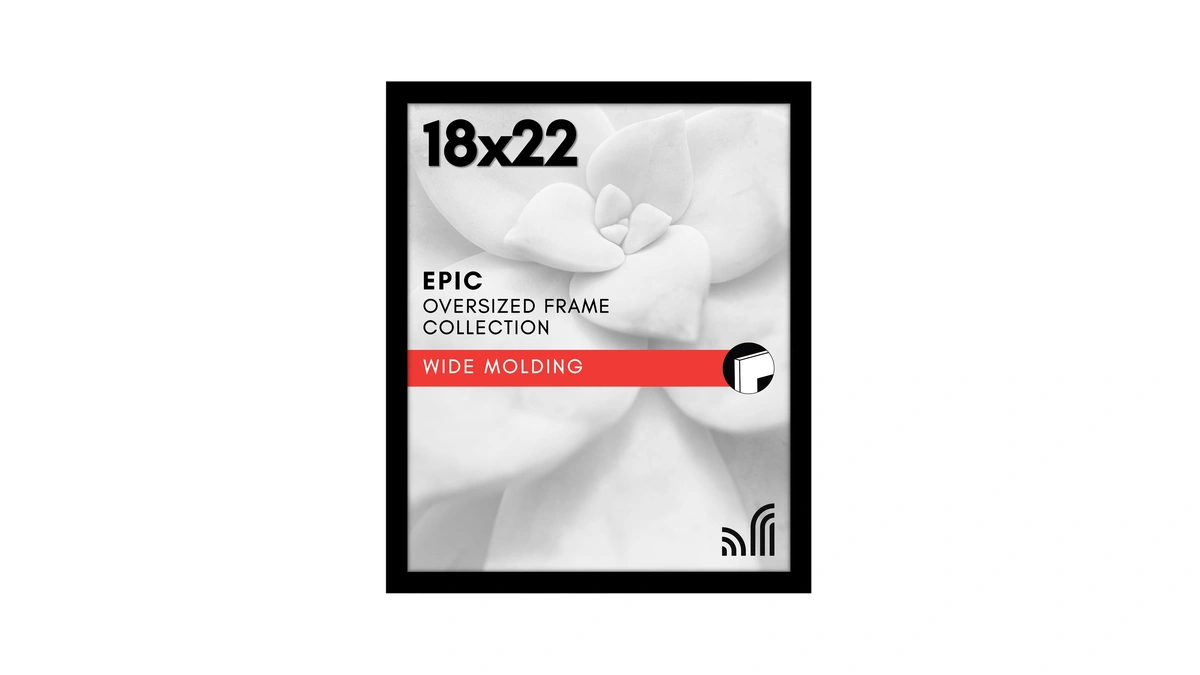 Americanflat 18x22 Poster Frame - Black Engineered Wood With Polished