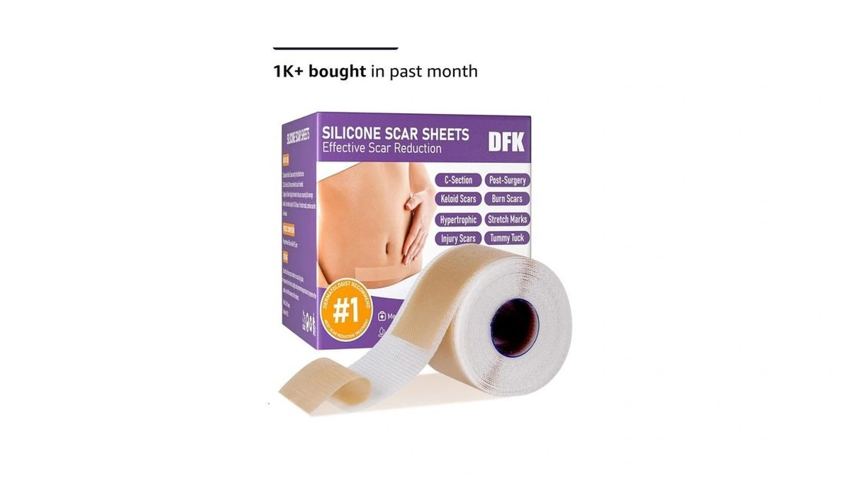 Silicone Scar Sheets, Silicone Scar Tape(1.6"x 118" Roll-3m), Reusable Professional