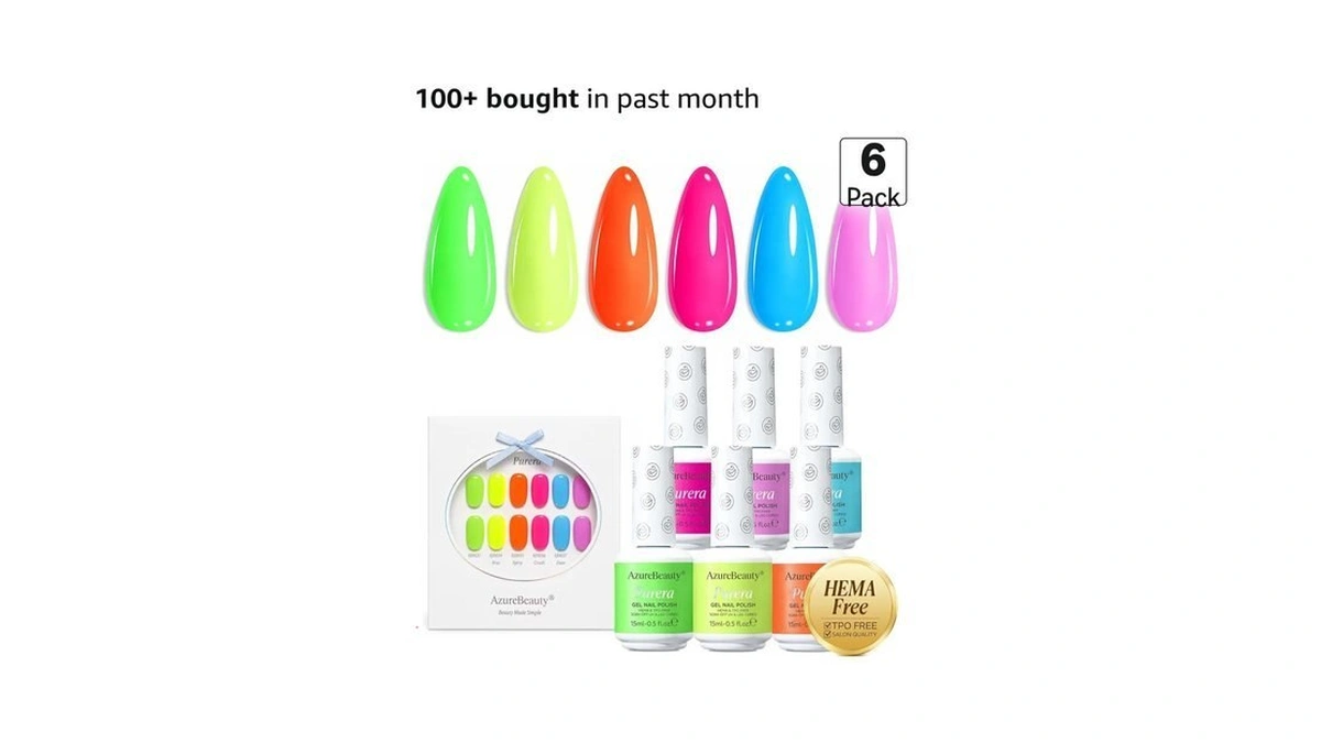 Azurebeauty 6 Colors 15ml Hema Free Neon Purera Gel Nail