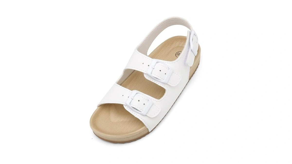 Cubufly Girls Boys Sandal Adjustable Double Buckle Casual Flat Open