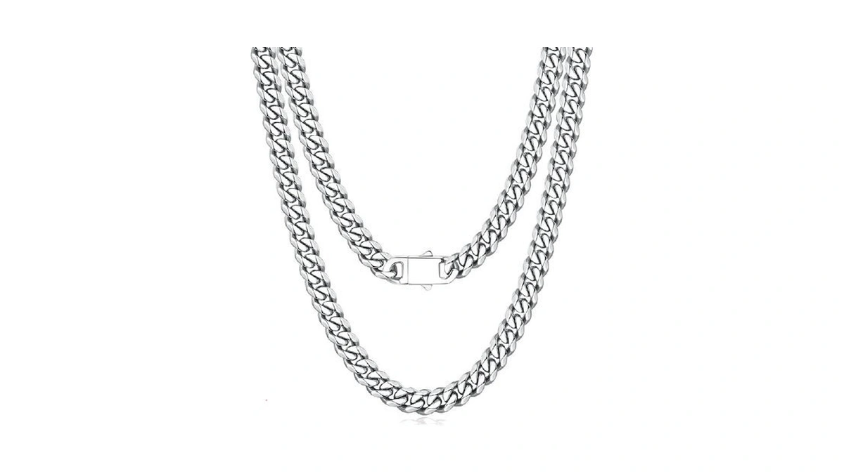 Jewlpire Silver Chain For Men, 5mm Silver Cuban Link Chain