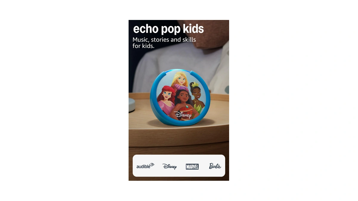 Amazon Echo Pop Kids (newest Model), Enjoy Age-appropriate Audiobooks, Interactive