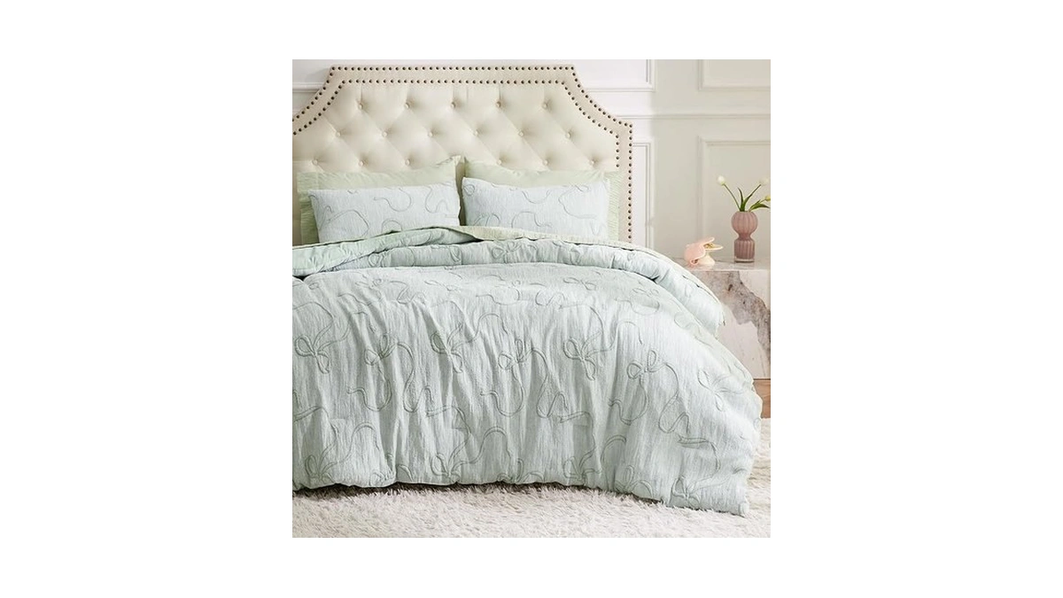 Bedsure Sage Green Comforter Set Queen, Gentlesoft™ 3 Pieces Breathable