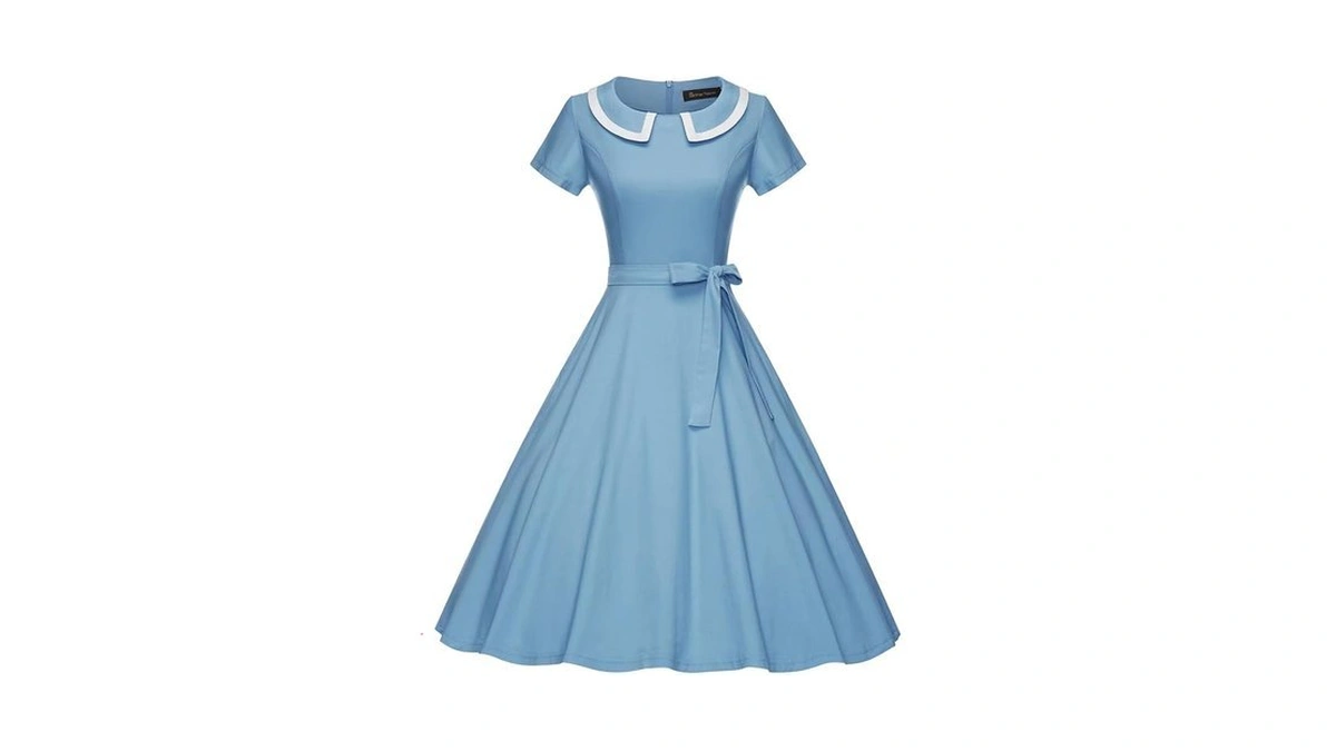 Gowntown Womens Dresses 1950s Vintage Swing Stretchy Dresses With Pockets