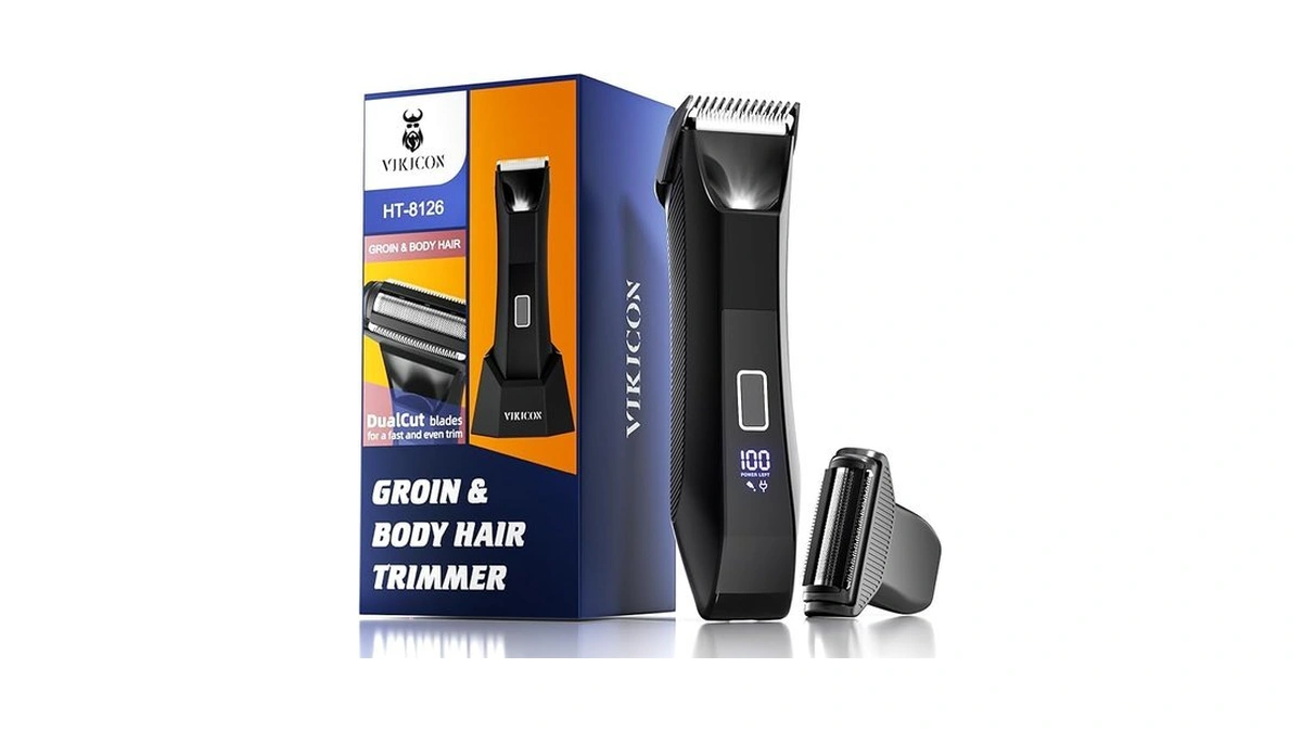 Vikicon 2-in-1 Manscape Trimmer & Shavers For Men: No-nick Full
