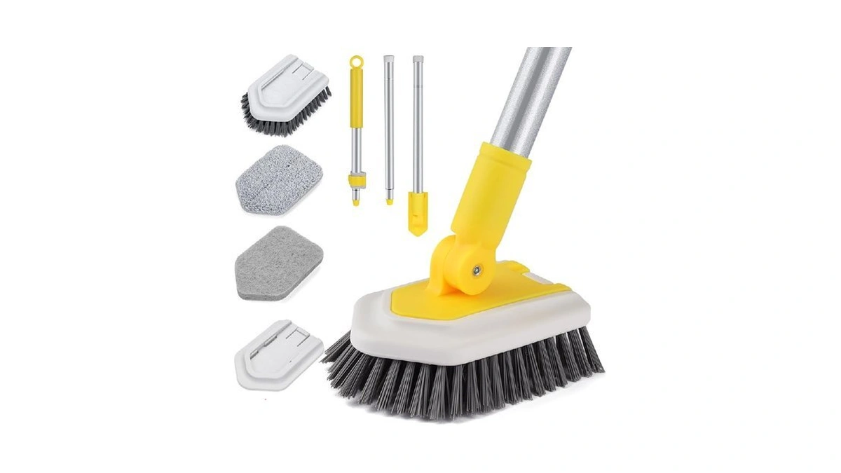 Lalafancy Shower Cleaning Brush With Locking Head, 3 In 1