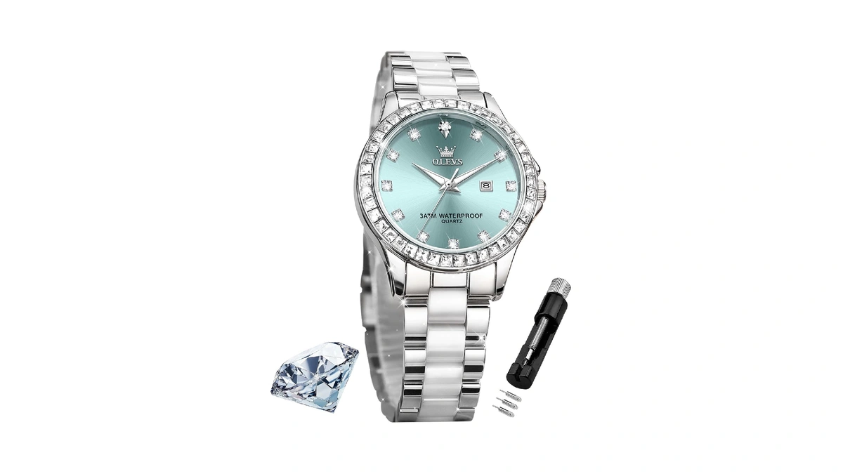 Olevs Watches For Women Diamond Fashion Dress Elegant With Date