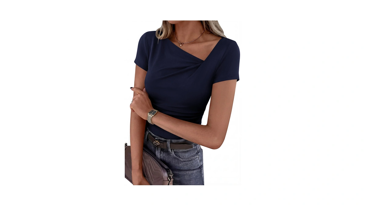 Prettygarden Women Summer Asymmetrical Tops T...