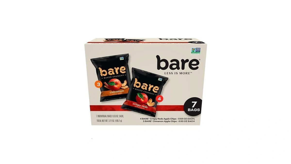 Bare Baked Crunchy Apple Chips, 2 Flavor Variety, 0.53oz Snack