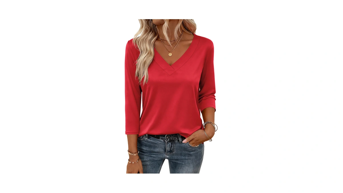 Zeagoo Womens Shirts Sleeve Tops Loose Fit Ne...