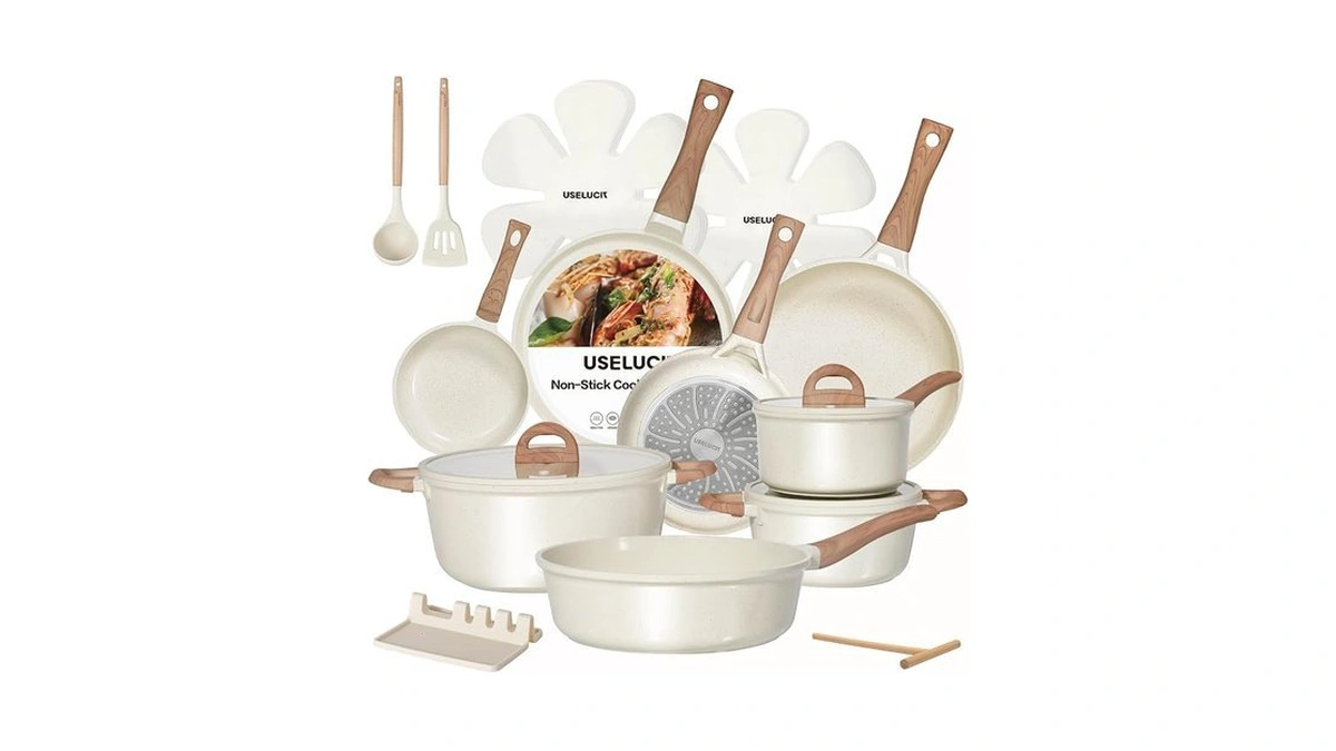 Useluck Pots And Pans Set Non Stick Ceramic Cookware Set