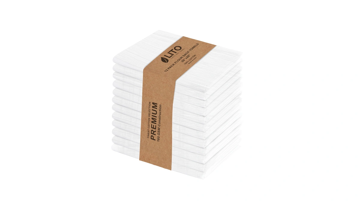 Lito Linen And Towel Flour Sack Towels – 100% Cotton,