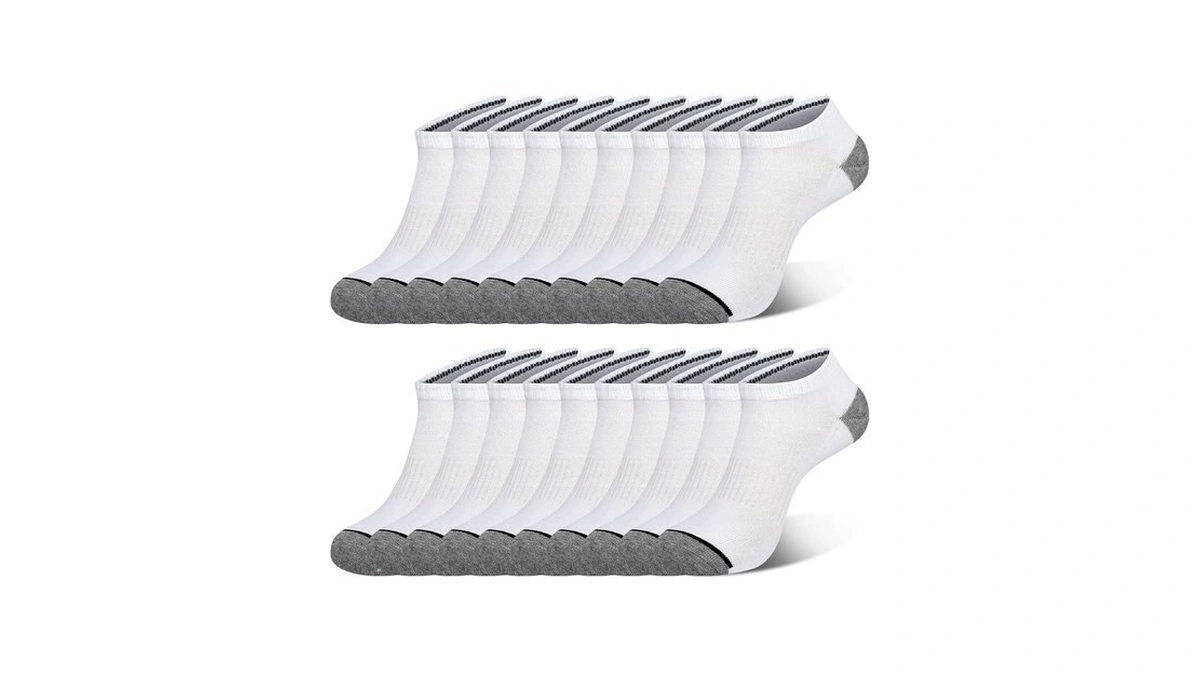 Coovan 10 Pack Mens Ankle Low Cut Socks Athletic Cushion