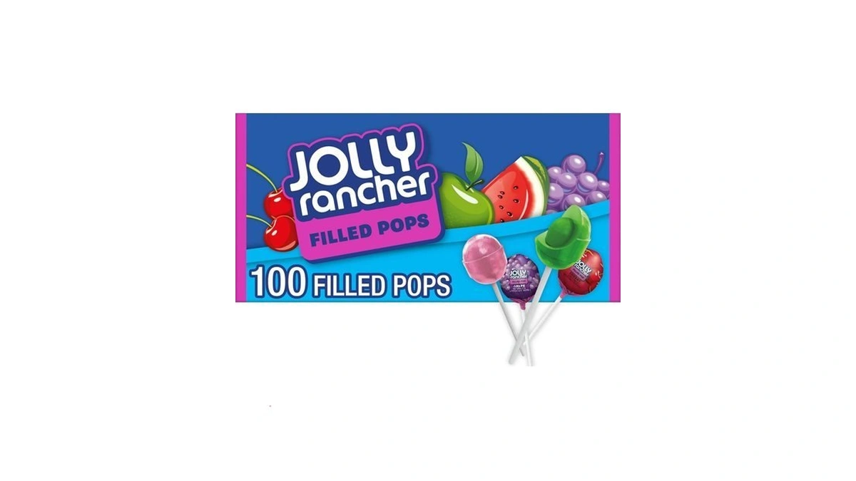 Jolly Rancher Filled Pops Assorted Fruit Flavored Candy Box, 56