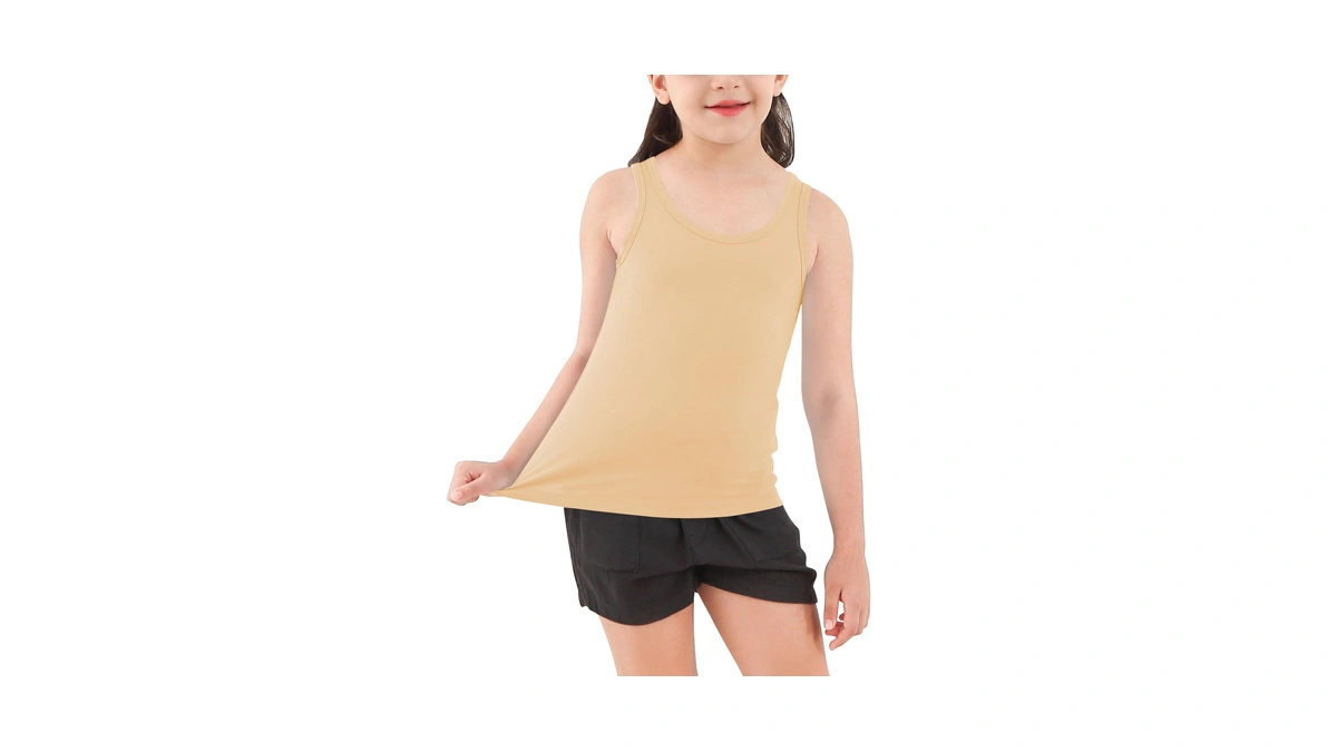 Dreammonkey Girls Tank Top Soft Cotton Round ...