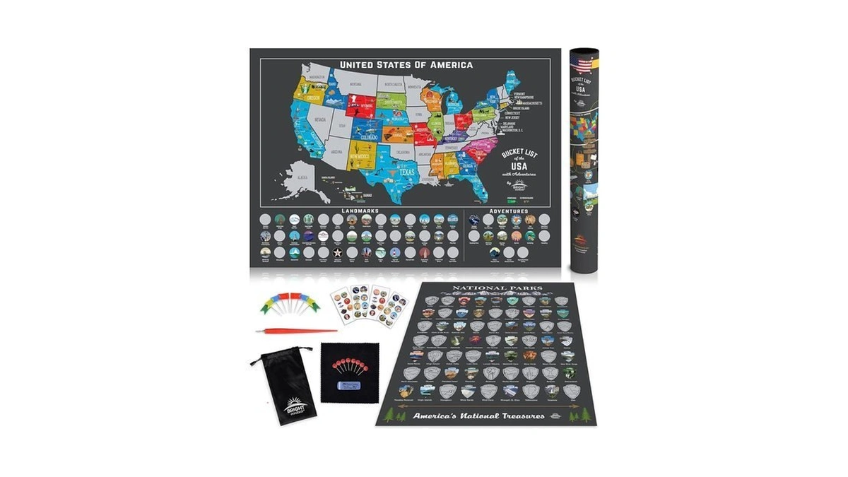 Bright Standards Scratch Off Map Of United States + All