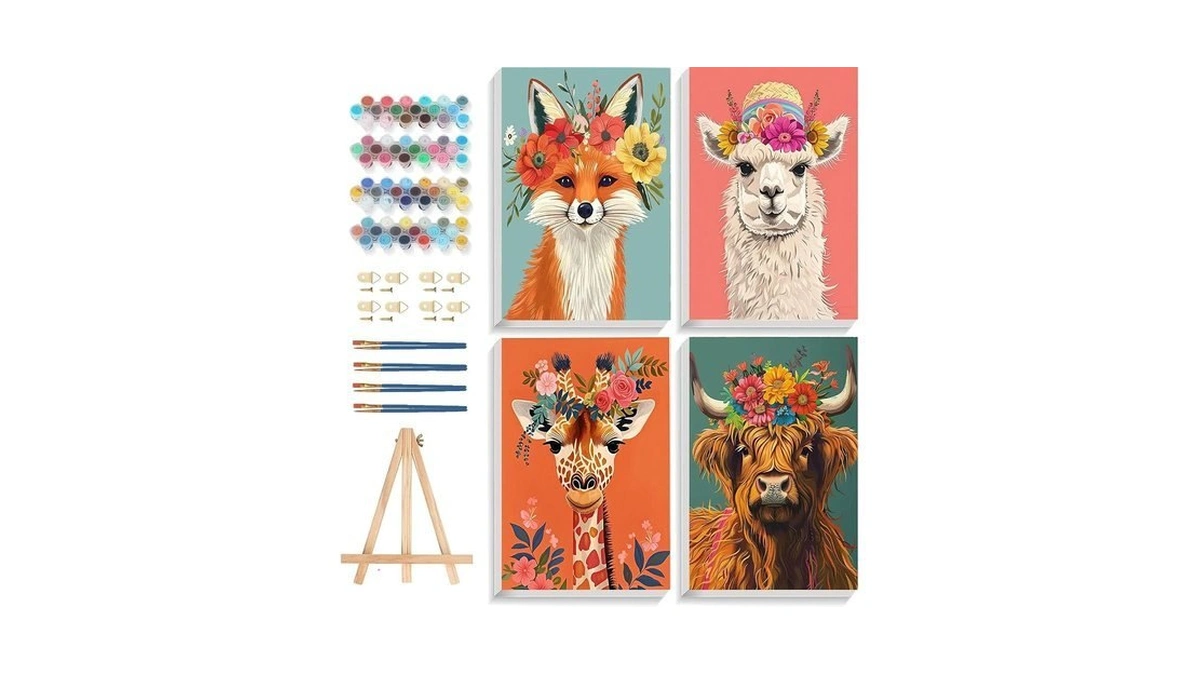 Bleihum 4 Pack Paint By Numbers Kit For Adults With