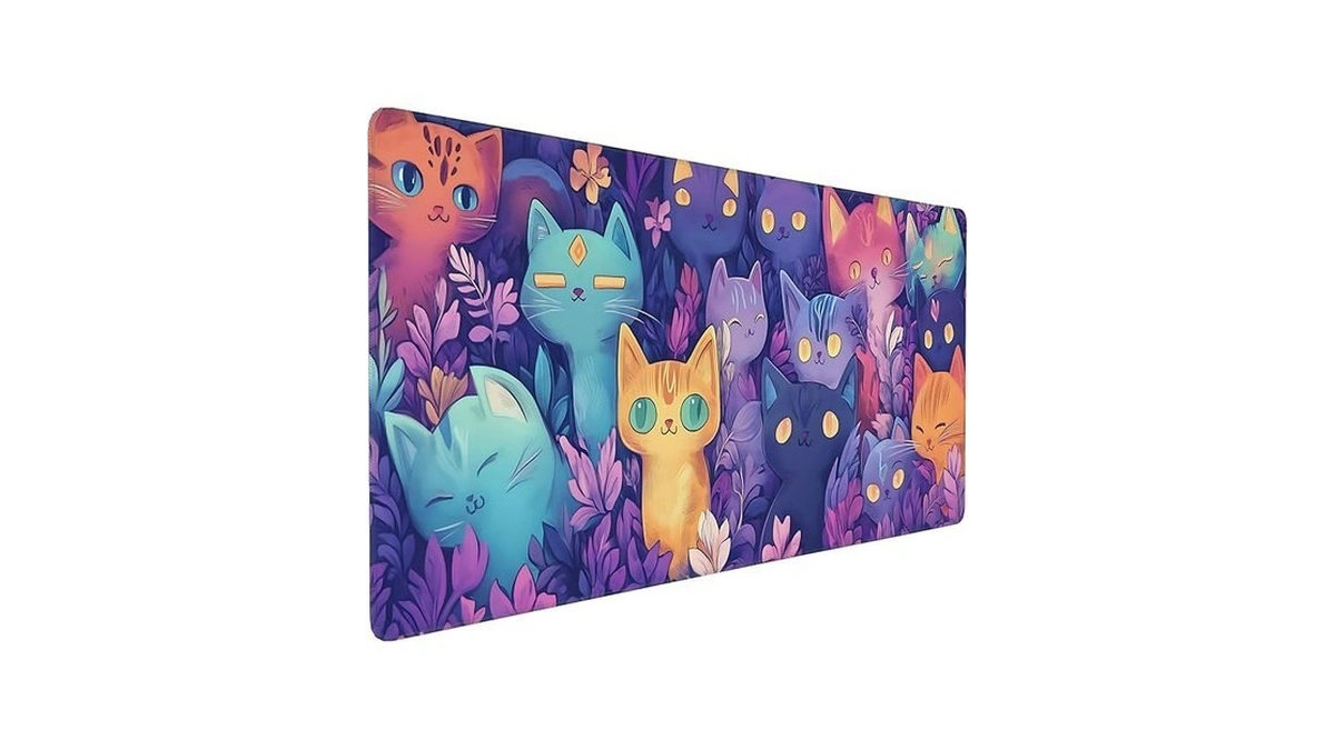 Cute Anime Cats Gaming Mouse Pad, Candy Anime Desk Mat