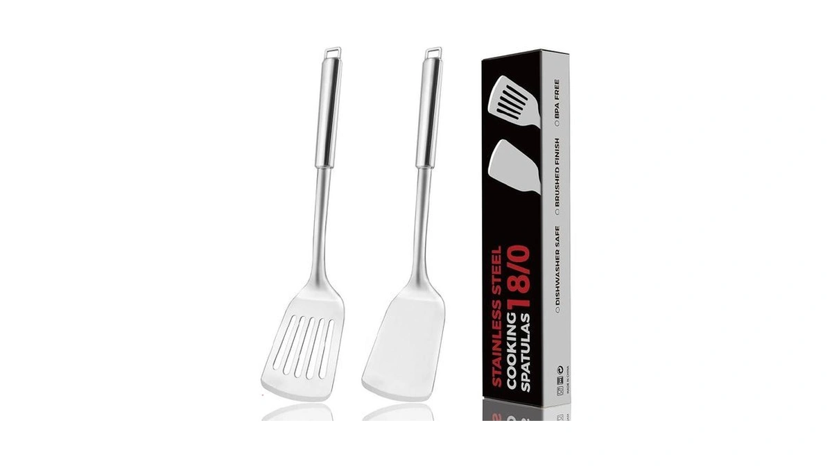 Mujinon 14.5-in Stainless Steel Spatula Set, 18/0 Ss Heavy Duty