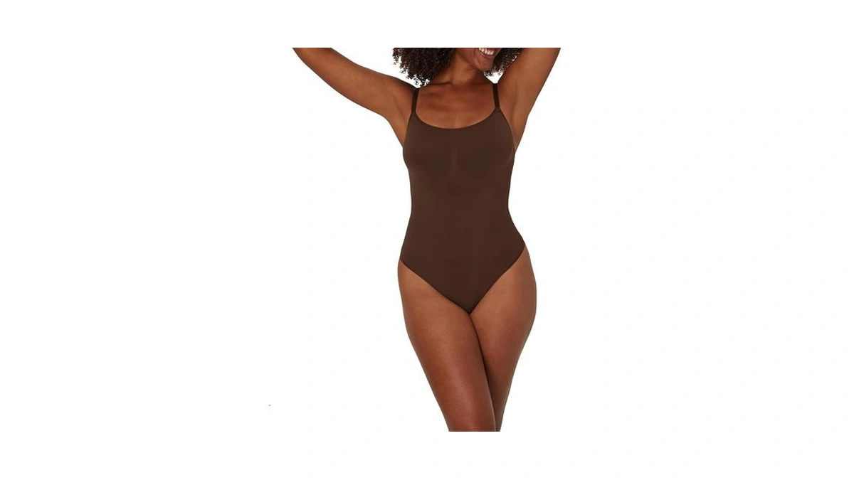 Maidenform Women's Seamless Shapewear, Tummy Control Thong Bodysuit, Firm Control