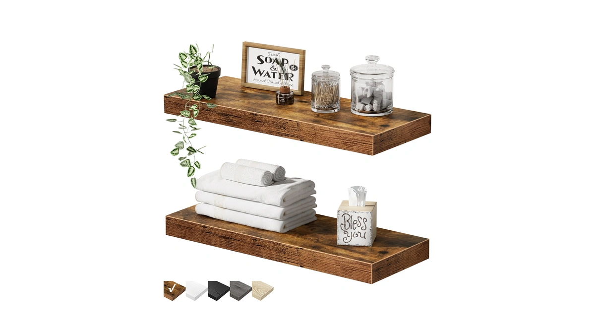 Qeeig Bathroom Floating Shelves For Wall - 15.7" Wall Mounted