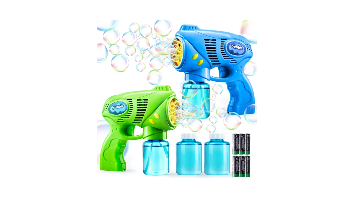 Joyin 2 Kids Bubble Gun With 2 Bottles Refill Solution,
