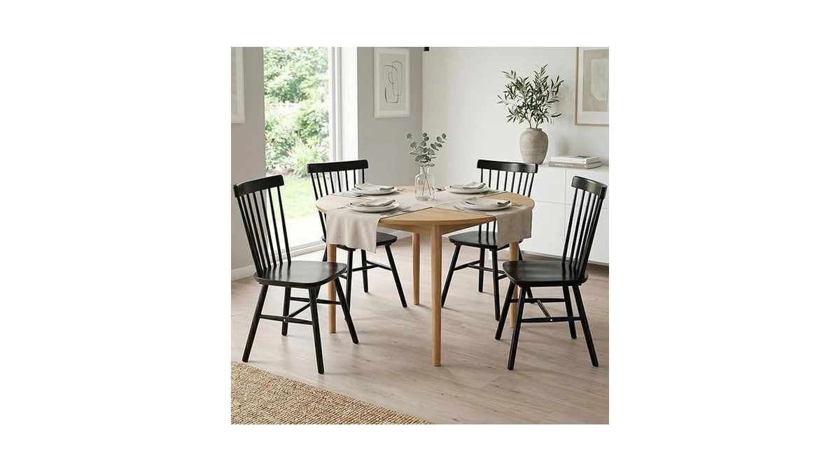 Areshark Windsor Dining Chairs Set Of 4, Farmhouse Wooden Dining