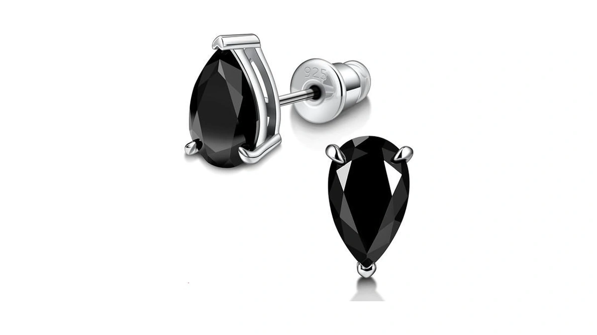 Hitlinker Moissanite Studs Earrings For Women, Sterling Silver Teardrop Round/pear