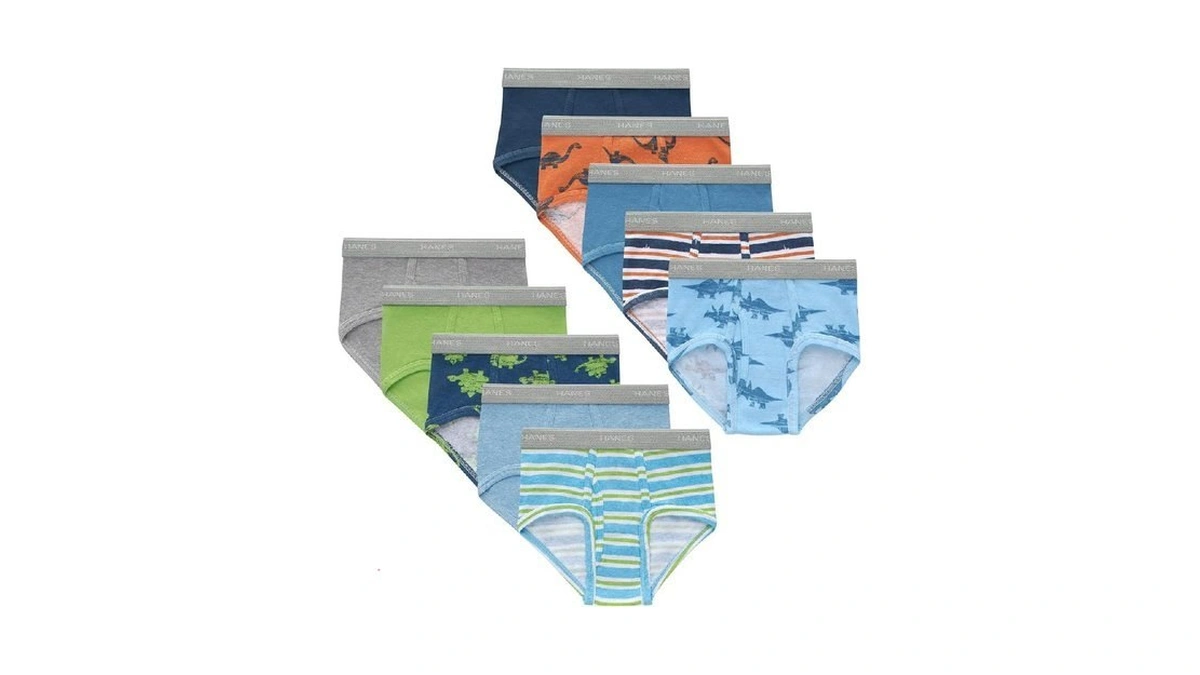 Hanes Toddler Toddler Brief Underwear, Dinosaur Prints, Stripes & Solids,