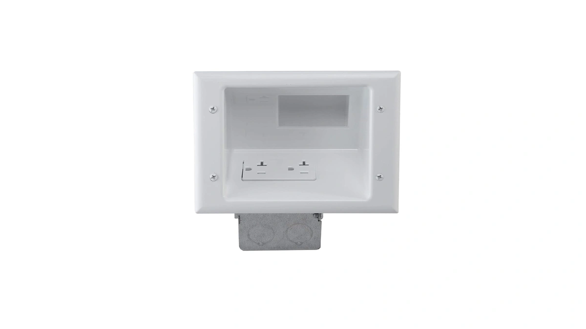 Data Comm Electronics 45-0072-wh Commercial Grade Recessed Wall Plate Cable