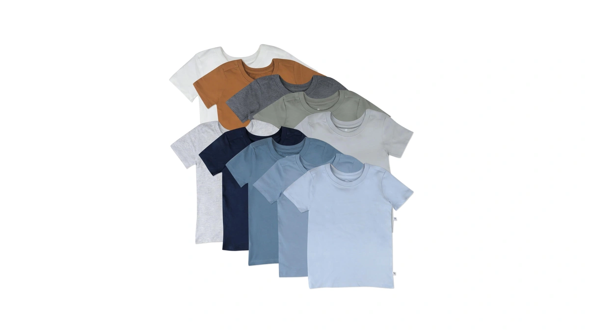 Honestbaby 10-pack Short Sleeve T-shirts 100% Organic Cotton Baby, Toddler,