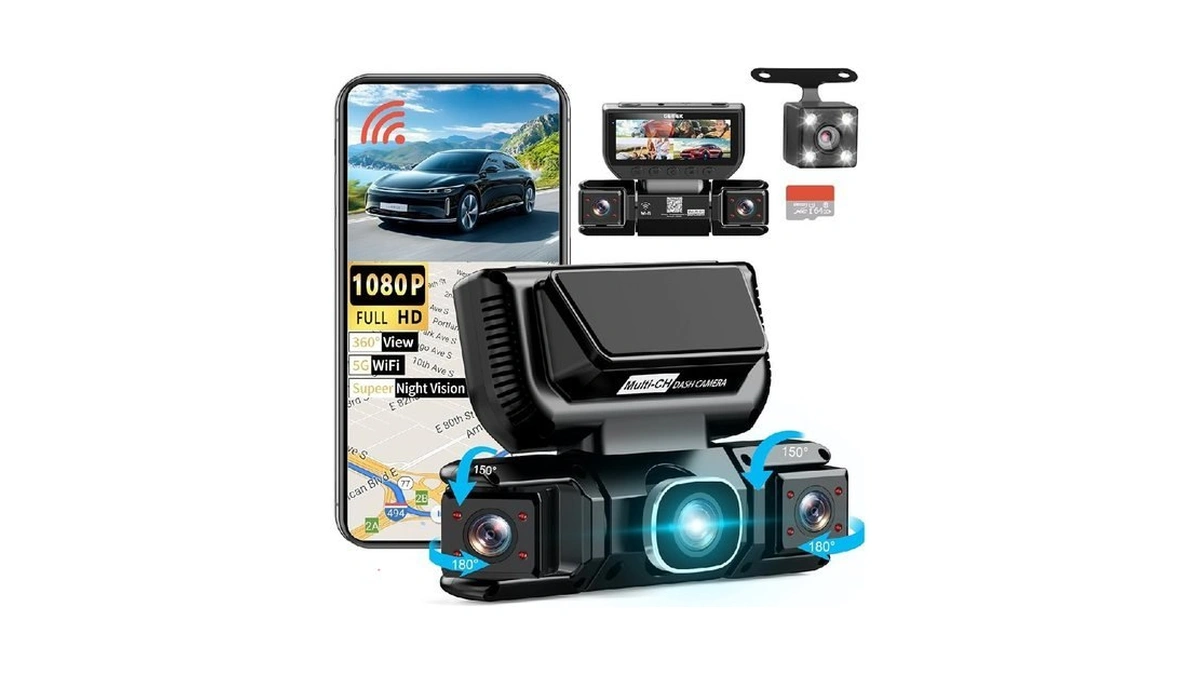 360 Degree View 4 Channel Dash Cam 5g Wifi &