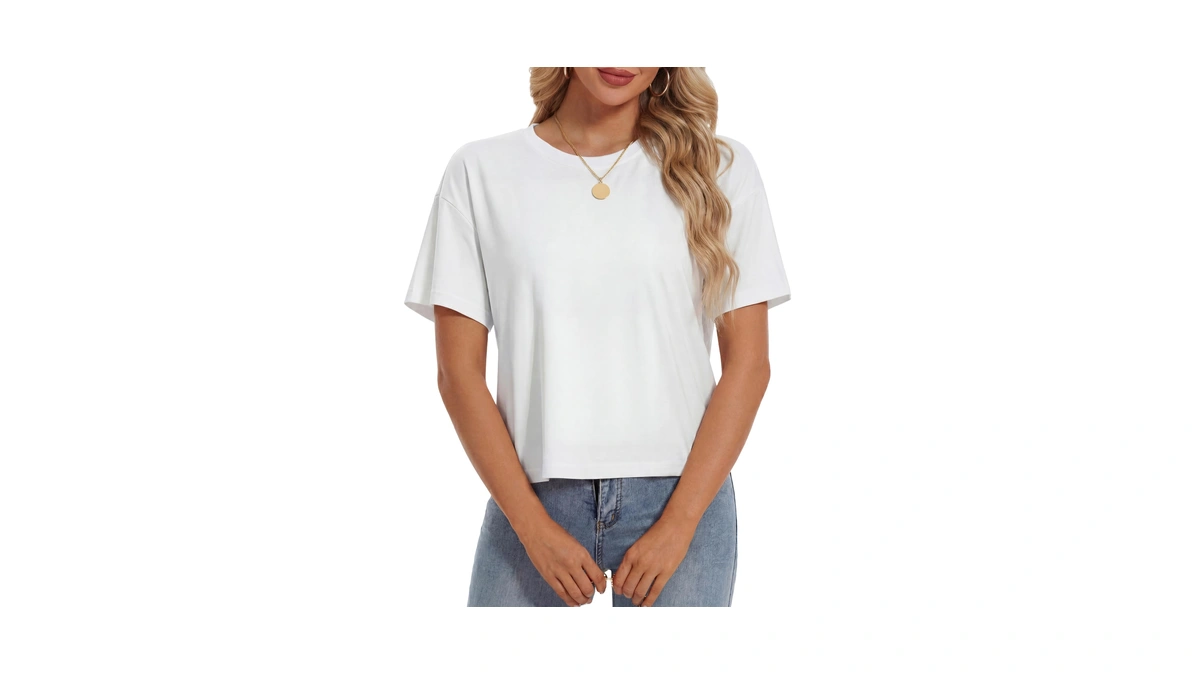 Yucolen Womens White Crop Tops Summer Upf Loo...