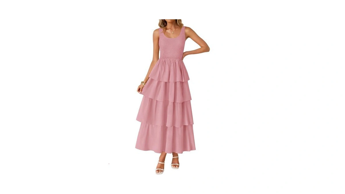 Zesica Women's 2026 Summer Boho Sleeveless Midi Dress Scoop Neck