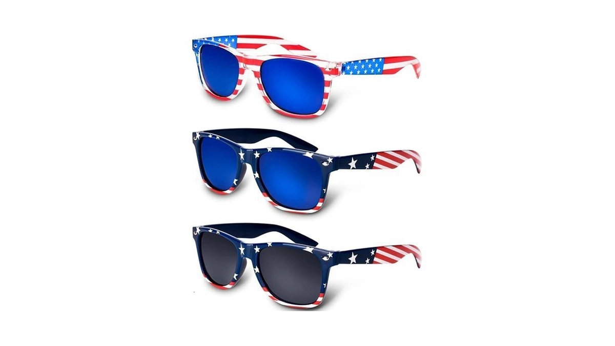 Casetank 3pcs American Flag Sunglasses, 4th Of July Decor Party