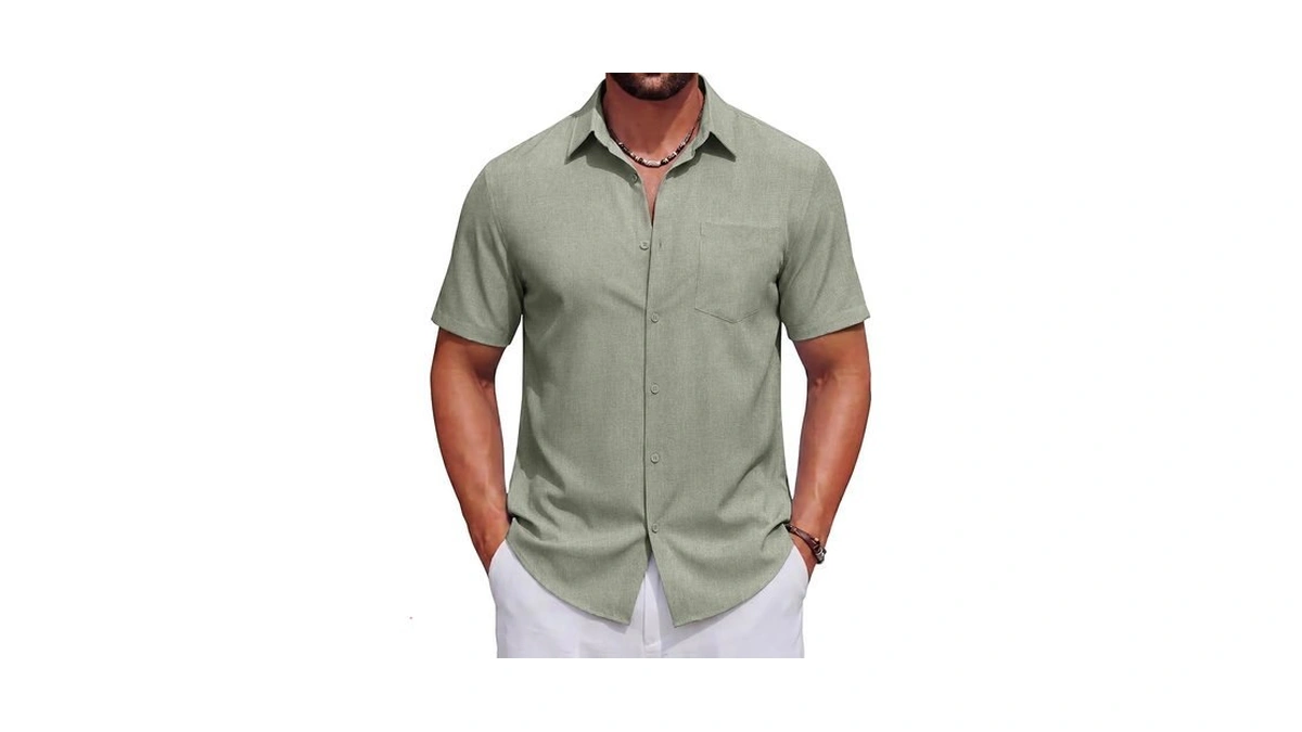 Coofandy Mens Summer Shirts Short Sleeve Button Up Shirts Casual
