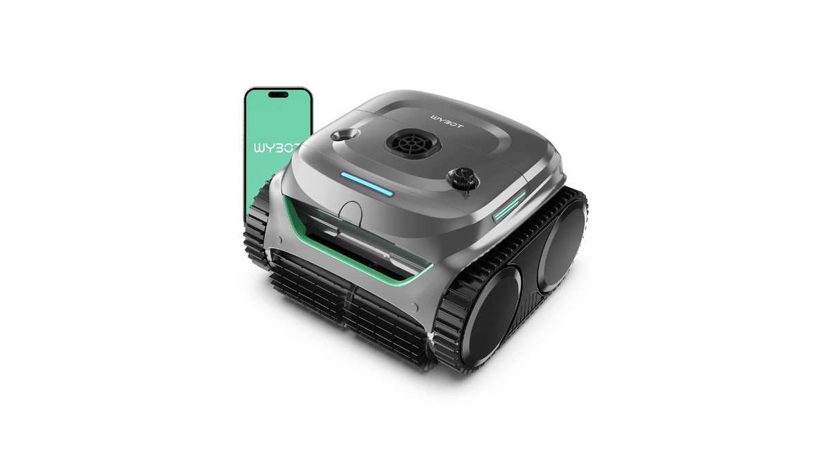 Wybot C2 Cordless Robotic Pool Cleaner, Dual Filtrations, Floor, Wall