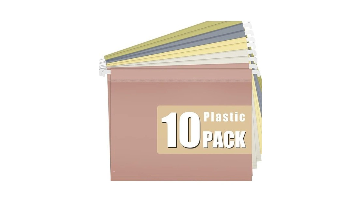 Onekeep 10 Pack Plastic Hanging File Folders, Letter Size (8.5"x11"),