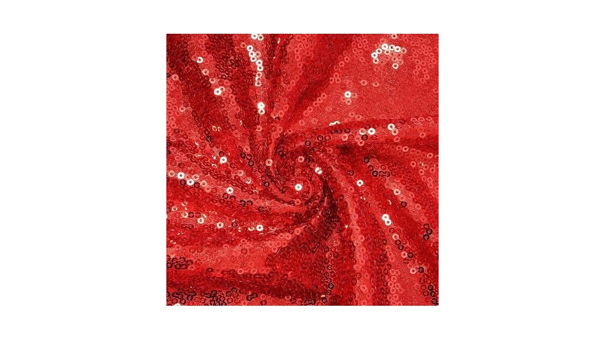 Eternal Beauty Red Sequin Fabric By The Yard, 2 Yard