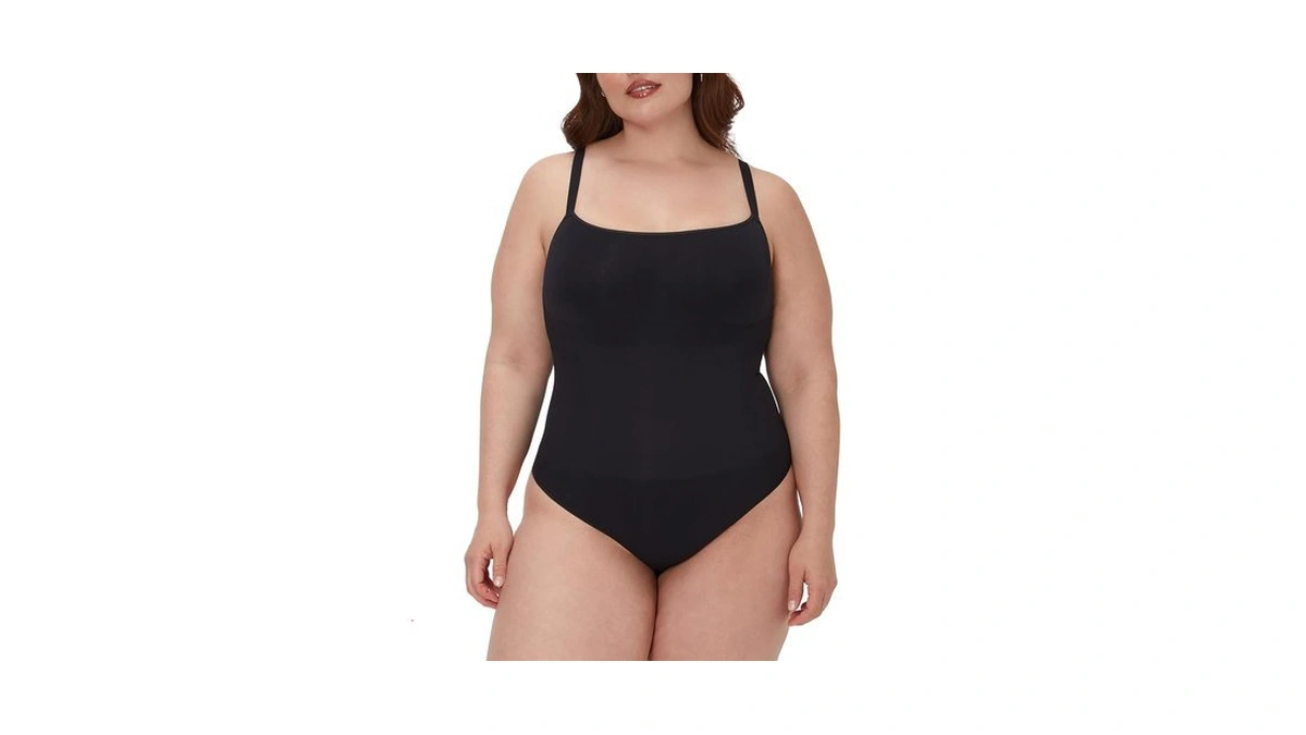 Maidenform Women's Seamless Shapewear, Tummy Control Thong Bodysuit, Firm Control