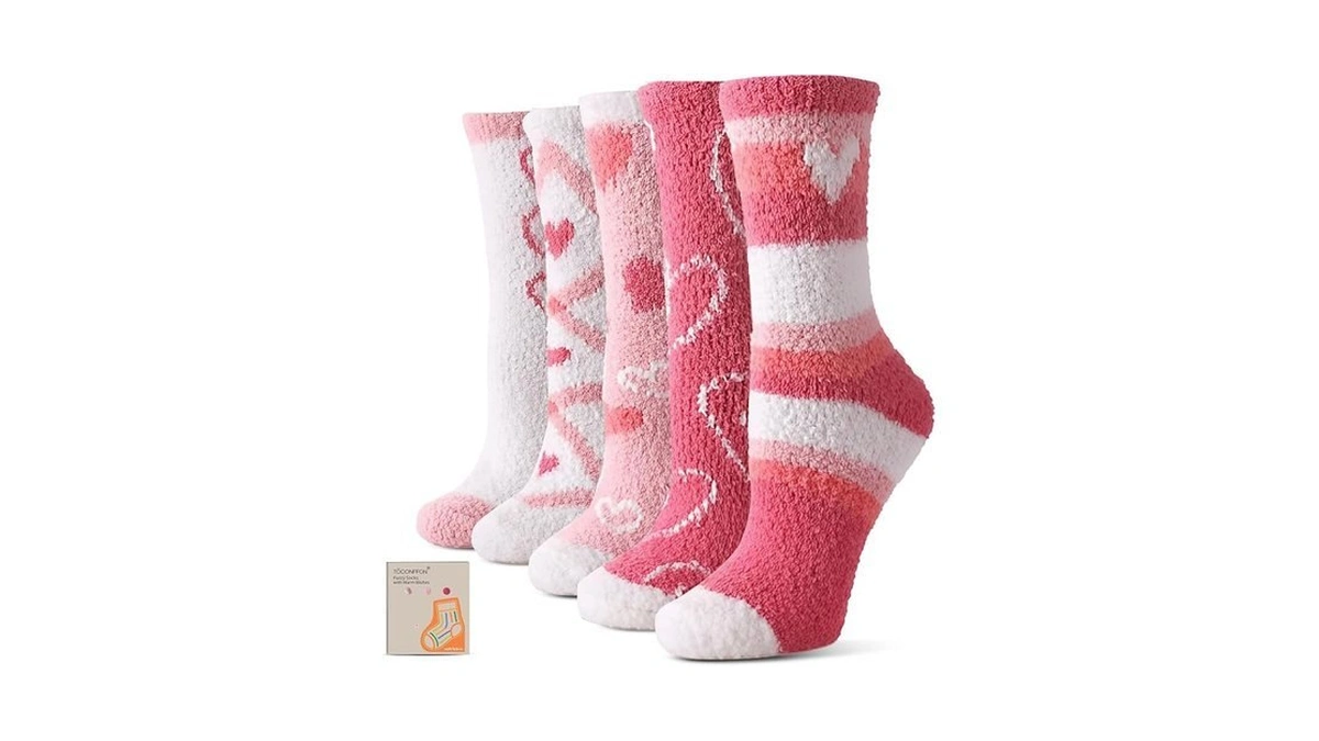 Toconffon Women's Fuzzy Socks Cozy Fluffy Socks Hospital Home Sleep