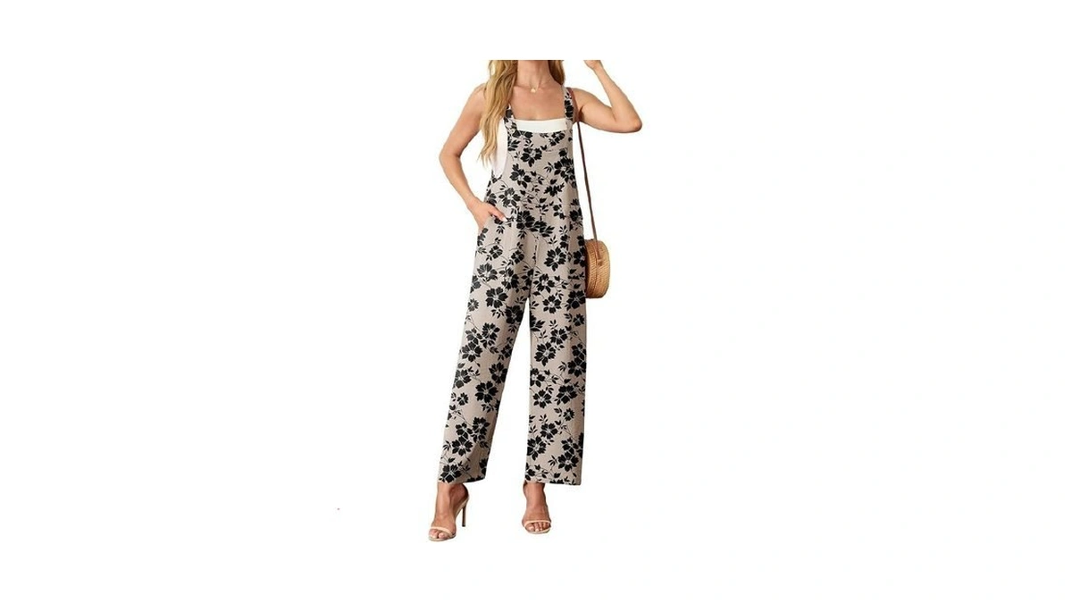 Himone Women's Summer Loose Jumpsuit Casual V Neck Sleeveless Oversized