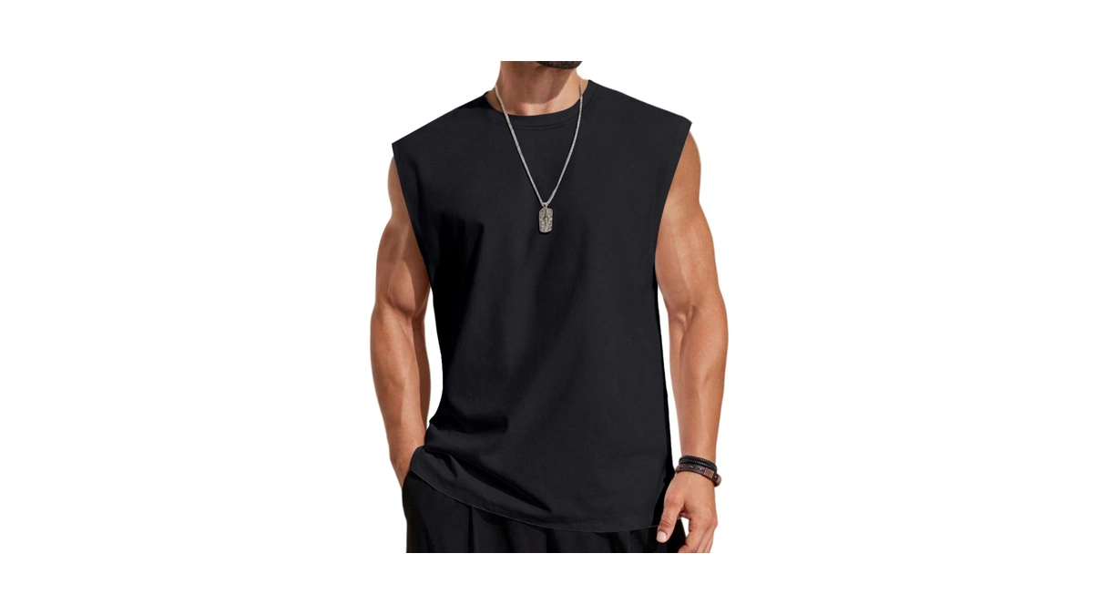 Coofandy Mens Sleeveless Shirts 100% Cotton Workout Tank Tops Cut