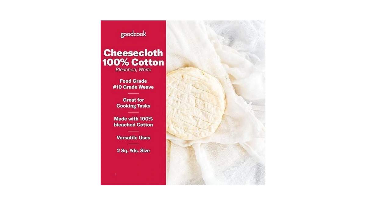 Goodcook Everyday 100% Cotton Cheesecloth, 2 Square Yards, Bleached