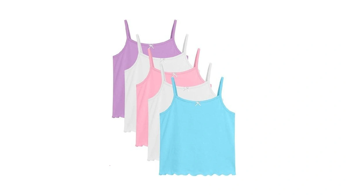 Yooaurvox 5 Pack Girls Tank Camisole 5-14 Years Kids Soft